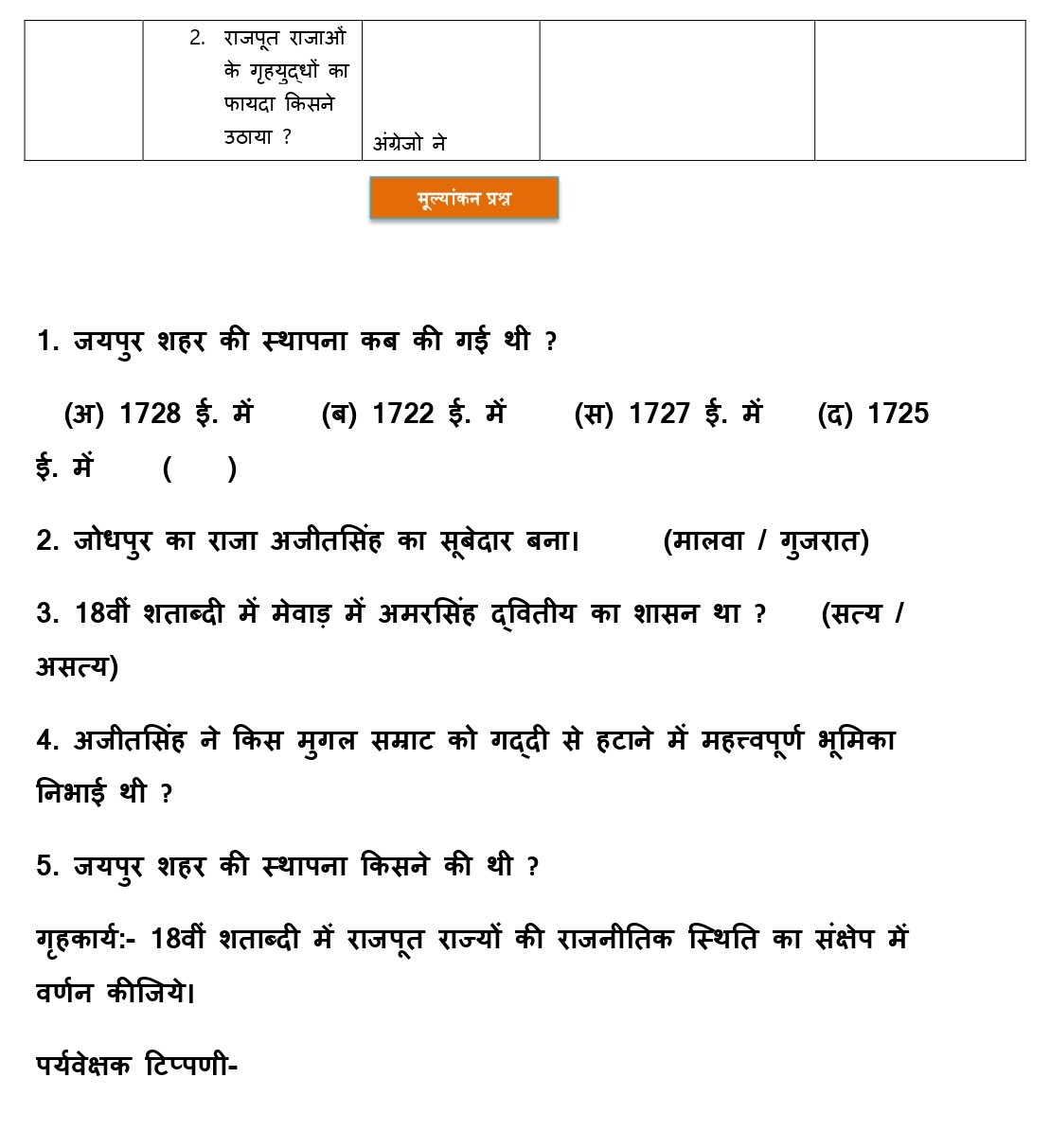 lesson plan of history in Hindi